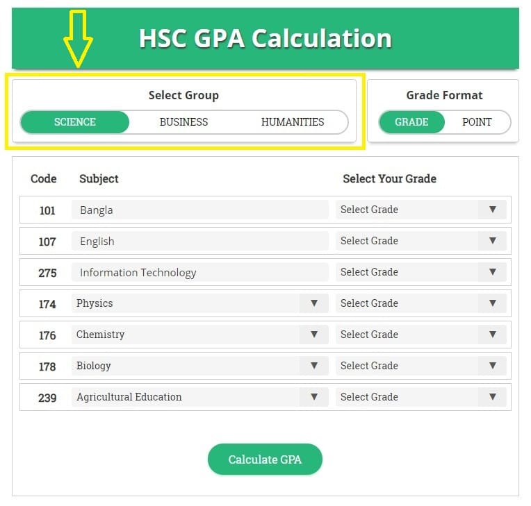 HSC GPA Calculator and Grading System