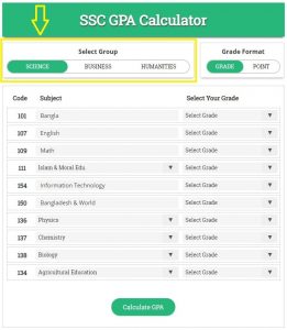 SSC GPA Calculator - Select SSC Group