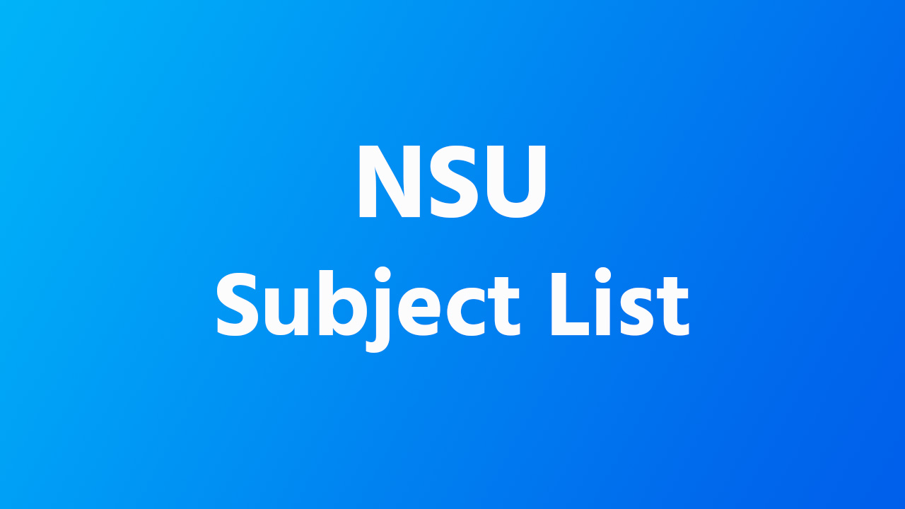 NSU Subject List